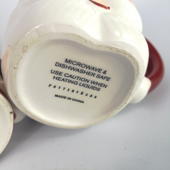 Pottery Barn Santa And Mrs. Clause Mugs 3d Christmas Vintage Inspired Cups - Picture 10 of 10